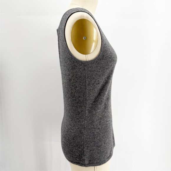 Neiman Marcus Cashmere Collection Cashmere Basic Tank Top Heather Grey M - Picture 5 of 10